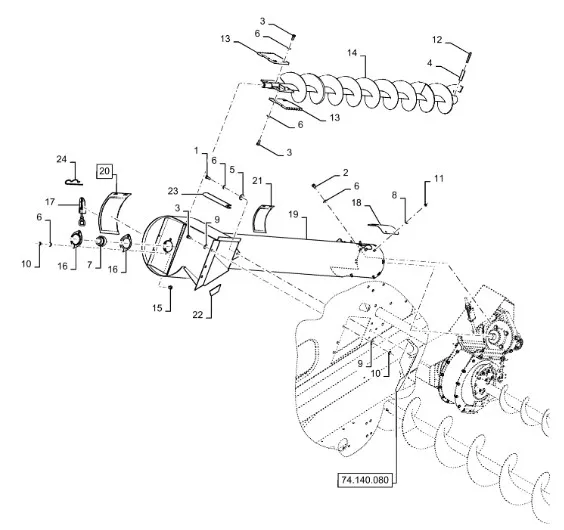 87735355 - Корпус правый элев. колос. (самовыравн. стан реш.) CX8